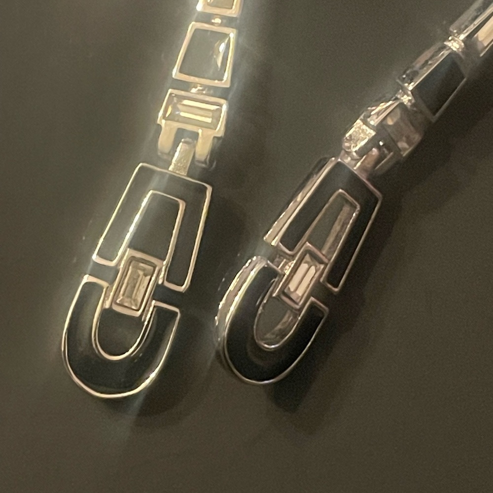 Givenchy Silver Tone Geometric Drop Earrings - image 2